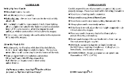 Aura Light, L.C. original version of inside candle safety card printed by Spud Press