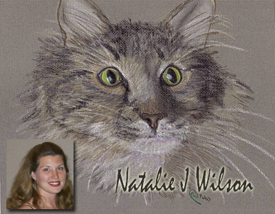 Artist Natalie J. Wilson, graphite, color pencil, pastels, pet portraits