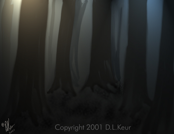 Deep Woods, detail, Copyright 2001 D.L.Keur, all rights reserved.