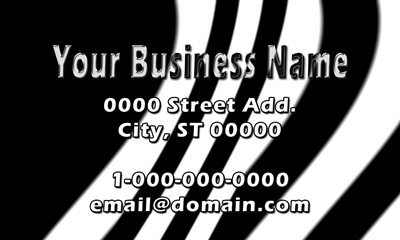 black and white zebra business card